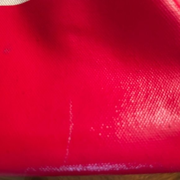 Kate Spade Remmi  Large Zip Tote Bag Canvas Beige Red  $249 - Picture 6 of 7